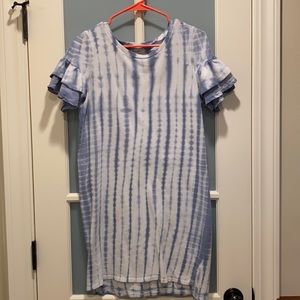 Girl’s Loverfire Tie Dye Blue Sweatshirt Dress XL